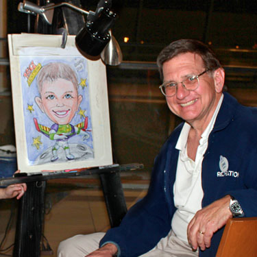 lonnie drawing caricature in charlotte